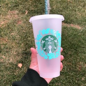 Starbucks with floral decal